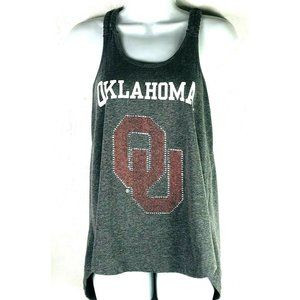 E5 Women's Tank Top Oklahoma University Embellished Racerback Small Hi Low Style